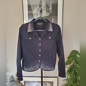 Christine Alexander Black Jacket with Silver Embroidered Label